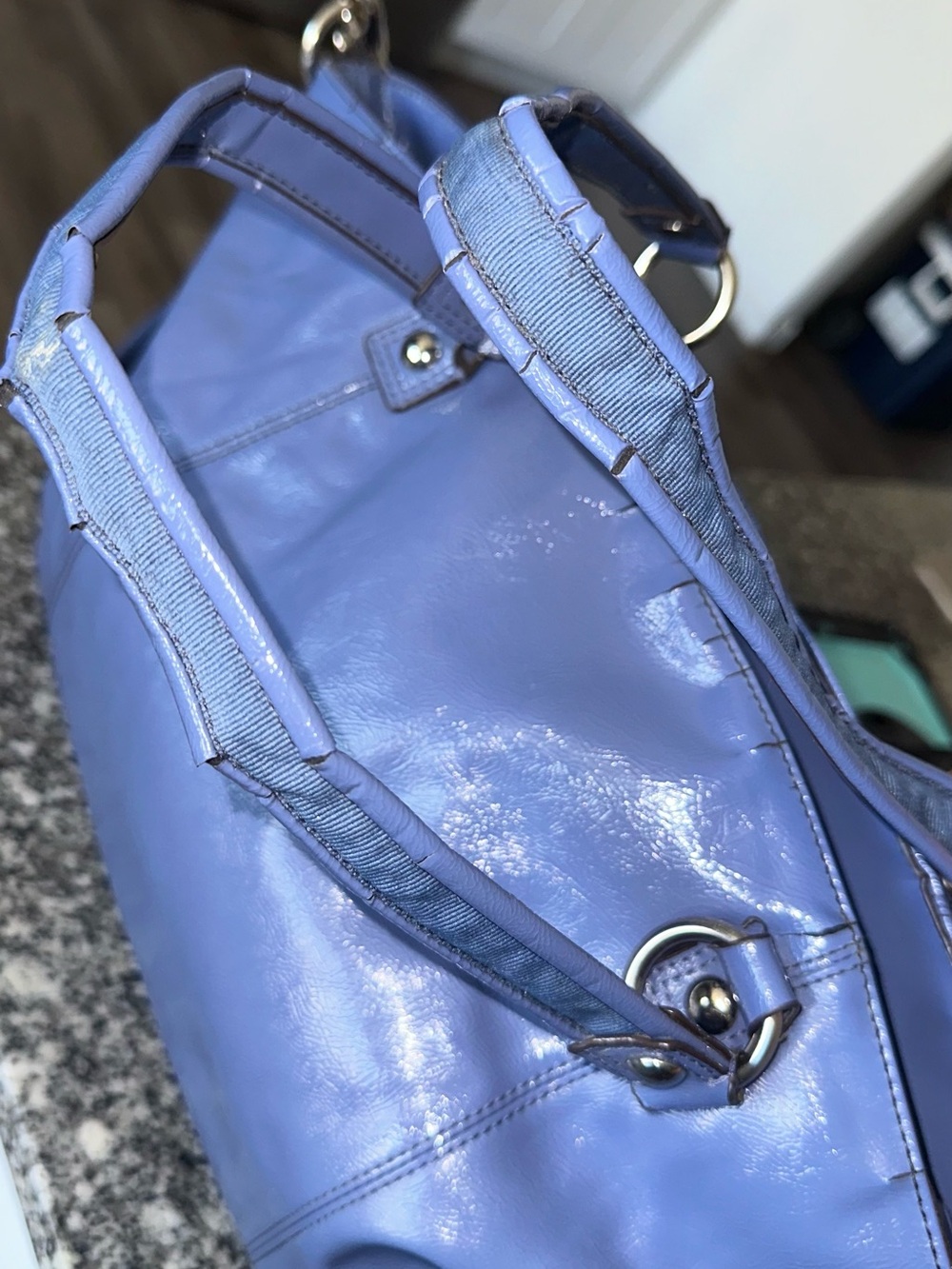 2012 Coach Poppy Daisy Blue Liquid Gloss Shoulder Bag - Picture 10 of 11